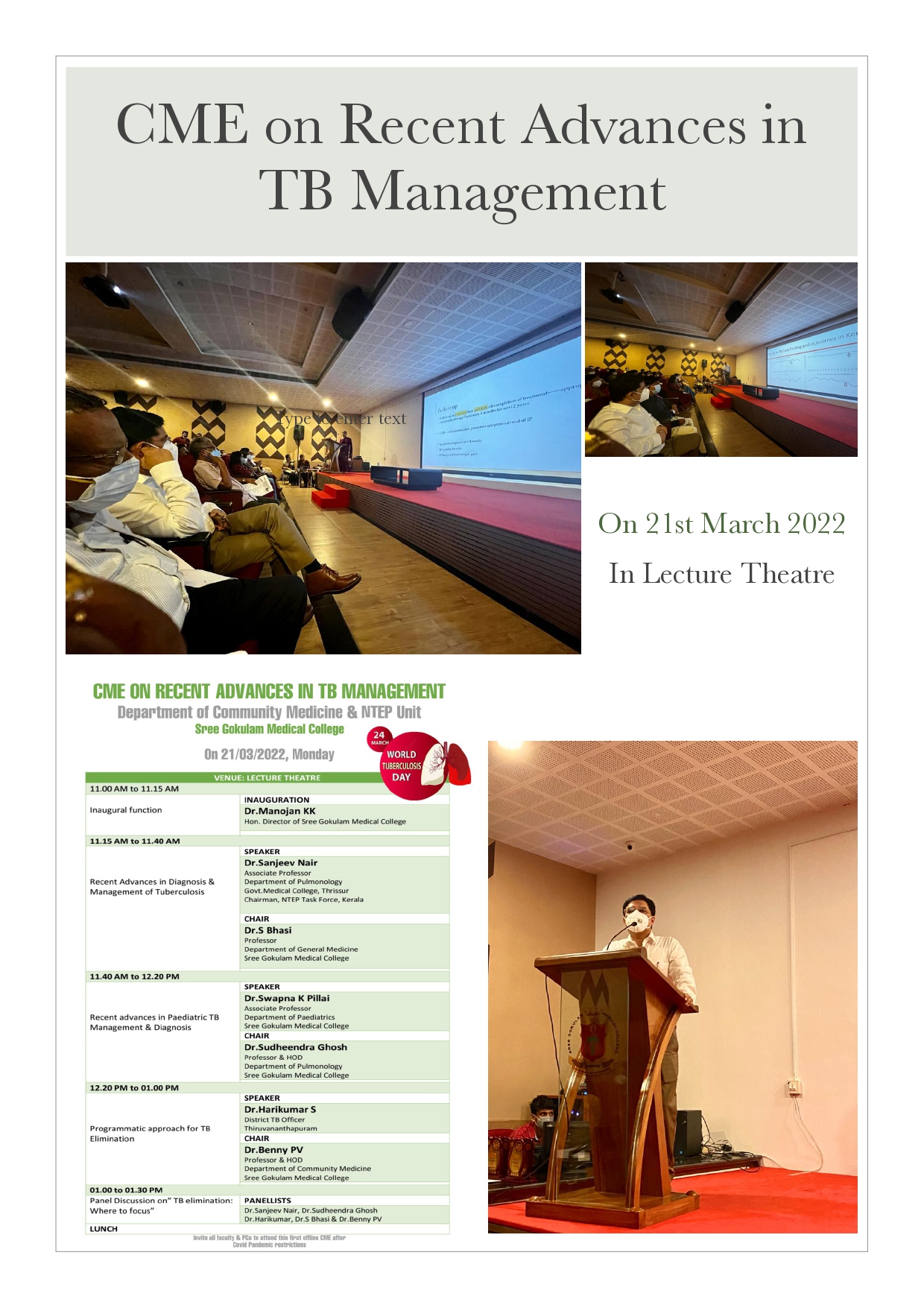 CME on Recent Advances in TB Management