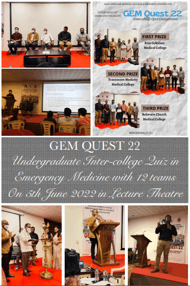 GEM QUEST 22' Undergraduate Inter-College Quiz in Emergency Medicine